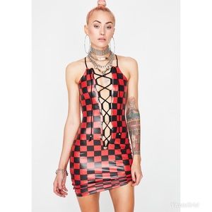 Dolls Kill Hot Think Fast Checkered Dress